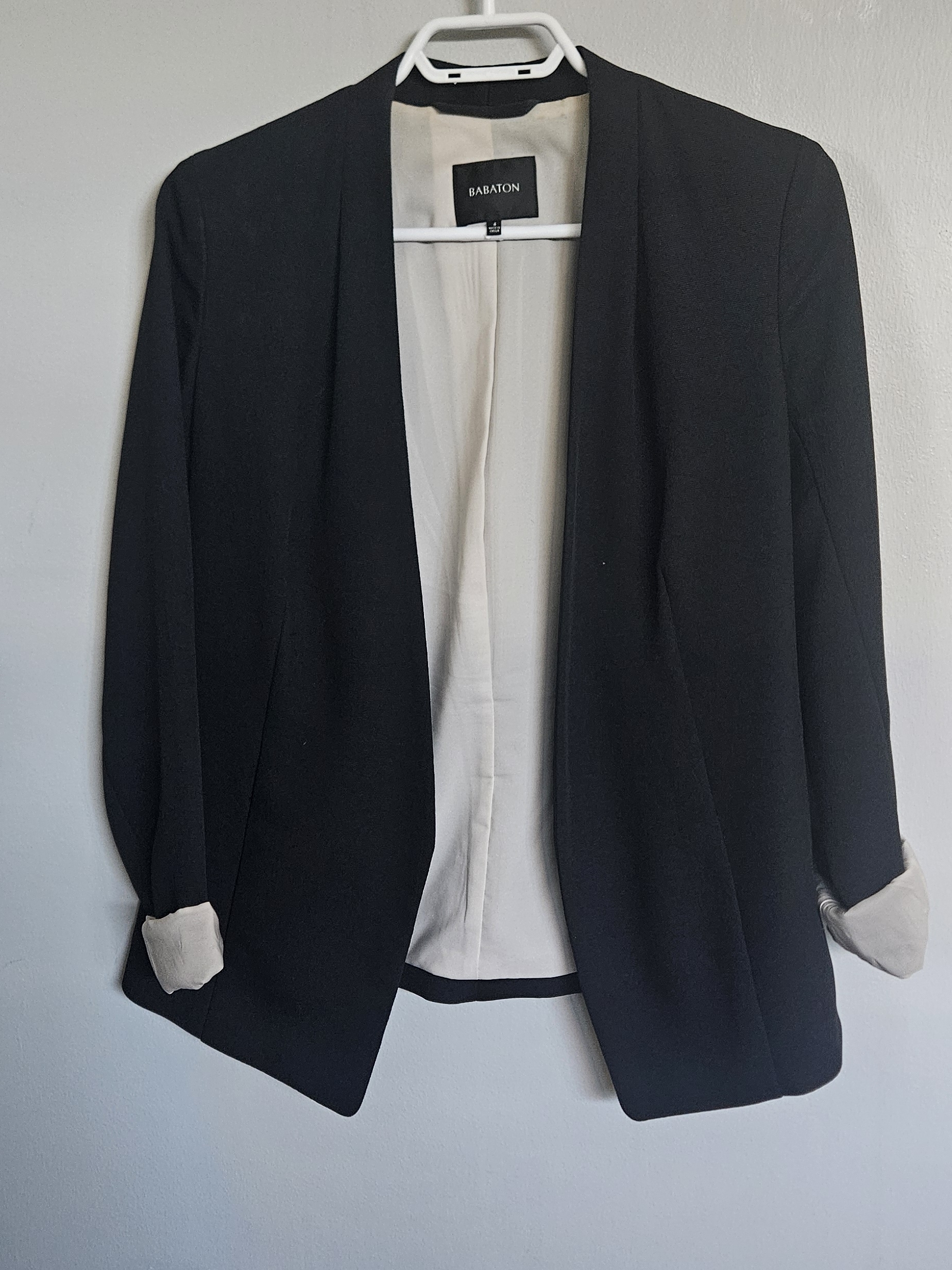 Babaton Black Blazer With Cream Lining